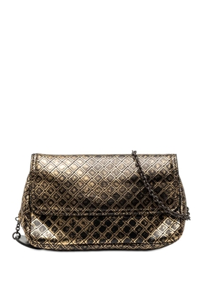 Bottega Veneta Pre-Owned 2012-2025 Metallic Calfskin Intrecciomirage Chain Flap crossbody bag - Gold