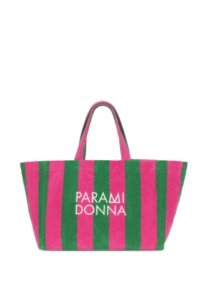 PARAMIDONNA large striped tote bag - Pink
