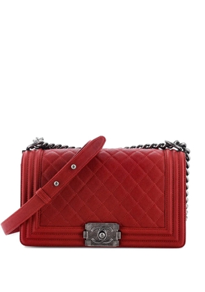 CHANEL Pre-Owned Boy Flap Bag Quilted Caviar Old Medium crossbody bag - Red