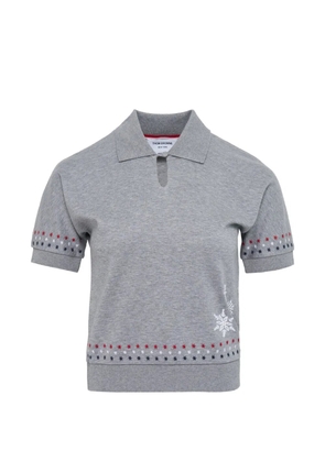 Thom Browne star-motif polo top - Grey