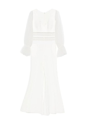 Gemy Maalouf lace-insert flared jumpsuit - White