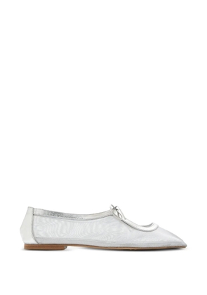 Andrea Gomez tie square ballet flats - White