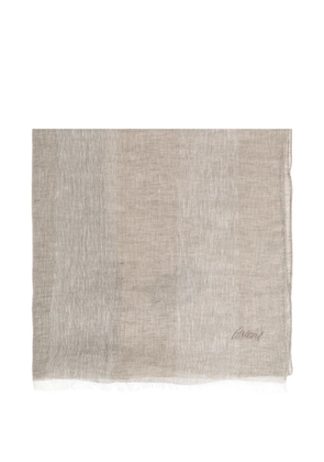 Brioni logo-embroidered scarves - Neutrals