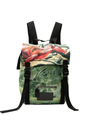 Valentino Garavani Pre-Owned 2000-2017 Roger Dean Red Dragon Nylon backpack - Green