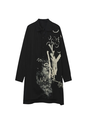 Y's graphic-print shirt dress - Black