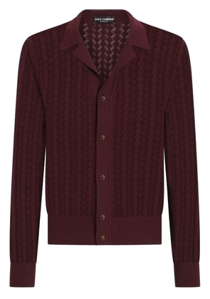 Dolce & Gabbana zigzag-knit cardigan - Red