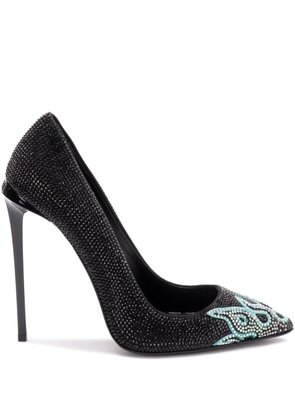 Philipp Plein 120mm flame-embellished pumps - Black