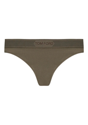 TOM FORD logo-embellished thong - Green