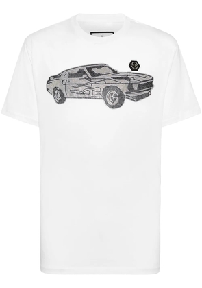 Philipp Plein Strass Cars Racing T-shirt - White