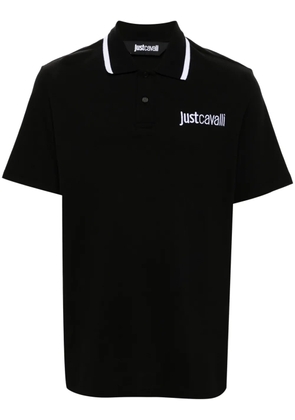 Just Cavalli logo-embroidered polo shirt - Black