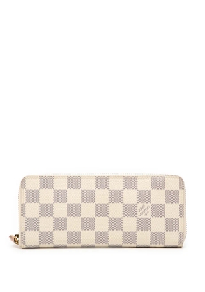 Louis Vuitton Pre-Owned 2017 Damier Azur Clemence Zippy Wallet long wallets - White