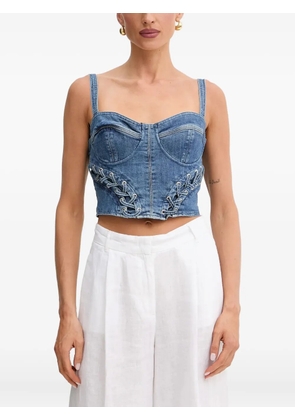 GUESS USA lace-up denim top - Blue