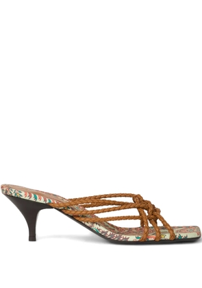ETRO 45mm woven kitten-heeled sandals - Brown