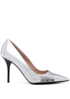 Love Moschino 90mm logo-print pumps - Grey