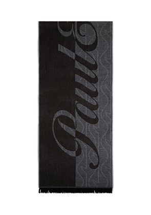 Paul & Shark monogram wool scarf - Black