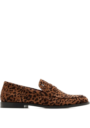 Amina Muaddi Tilda leopard-print loafers - Brown