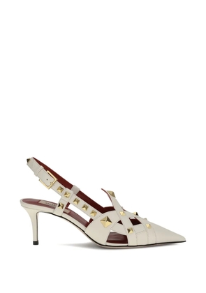 Valentino Garavani studded pointed heeled pumps - Neutrals