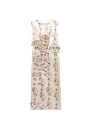MERYLL ROGGE ruffled floral-print midi dress - Neutrals