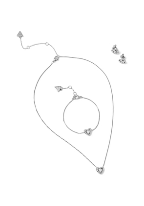 GUESS USA heart-pendant necklace (set of three) - Silver