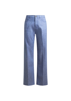 ETRO pressed-crease straight-leg jeans - Blue