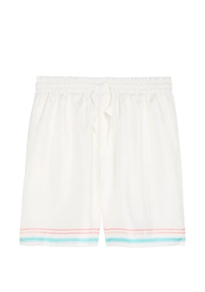 Casablanca drawstring striped shorts - White