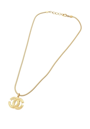 CHANEL Pre-Owned 2001 Gold Plated CC Pendant Necklace costume necklace