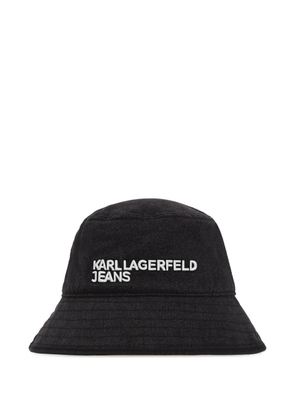 Karl Lagerfeld Jeans logo-embroidered bucket hat - Black