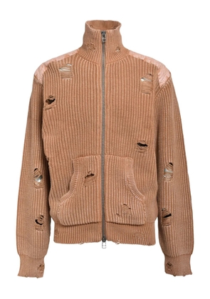 BREATH distressed-details cardigan - Brown