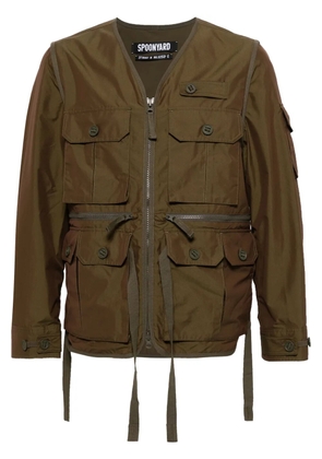 Spoonyard detachable-sleeve jacket - Green