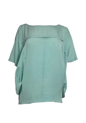 Diane Von Furstenberg Vintage short-sleeve silk blouse - Blue