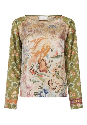 Pierre-Louis Mascia floral-print silk shirt - Neutrals