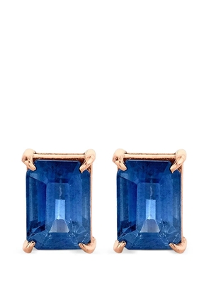 SHAY Halo blue sapphire stud earrings - Pink