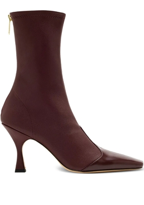 Studio Amelia 90mm Maverick zip-detail leather ankle boots - Red