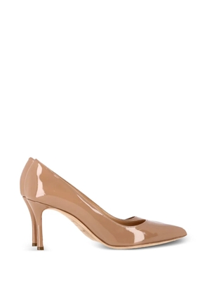Sergio Rossi Vintage pointed patent pumps - Neutrals