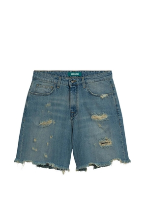 BARROW frayed-hem shorts - Blue