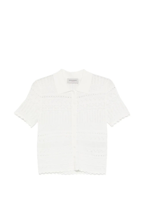 ERMANNO FIRENZE openwork polo top - White