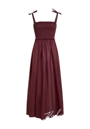 Karl Lagerfeld smocked-panel signature beach dress - Red