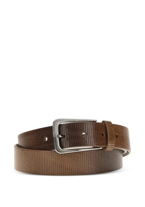 Brunello Cucinelli textured buckle leather belt - Brown