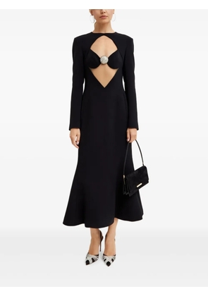 David Koma crystal-embellished cut-out midi dress - Black