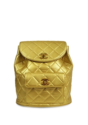 CHANEL Pre-Owned 1985-1990 Duma diamond-quilted backpack - Yellow