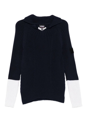 Gianfranco Ferré Pre-Owned 1990s ribbed-knit colour-block sweater - Blue