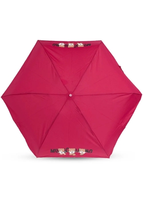 Moschino Teddy-motif compact umbrella - Pink