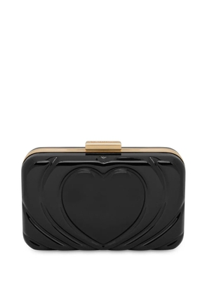 Love Moschino heart-embossed clutch bag - Black