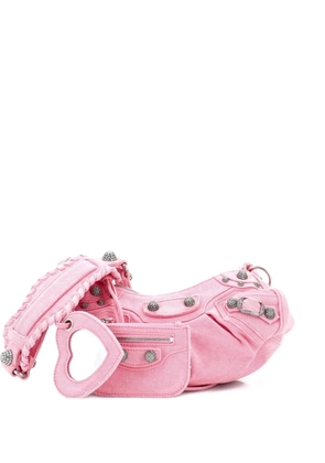 Balenciaga Pre-Owned Le Cagole Giant Studs Denim with Crystals XS shoulder bag - Pink