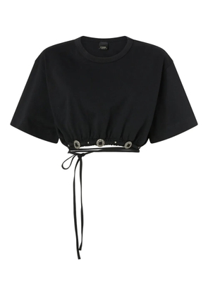 PINKO tie cropped T-shirt - Black
