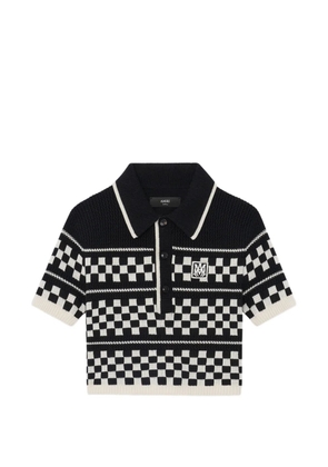 AMIRI check-pattern polo shirt - Black