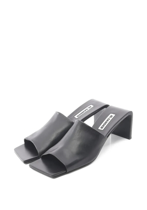 Jil Sander Pre-Owned 2020s sculpted heel leather sandals - Black