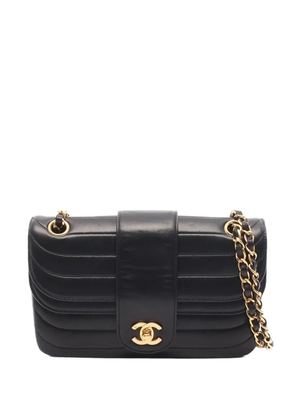 CHANEL Pre-Owned 1991-1994 CC Horizontal Quilted Lambskin Flap Bag crossbody bag - Black