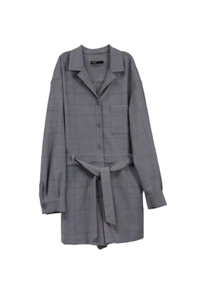 Maje checked belted jumpsuit - Grey