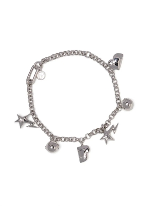 A BATHING APE® charm-detail silver tone bracelets